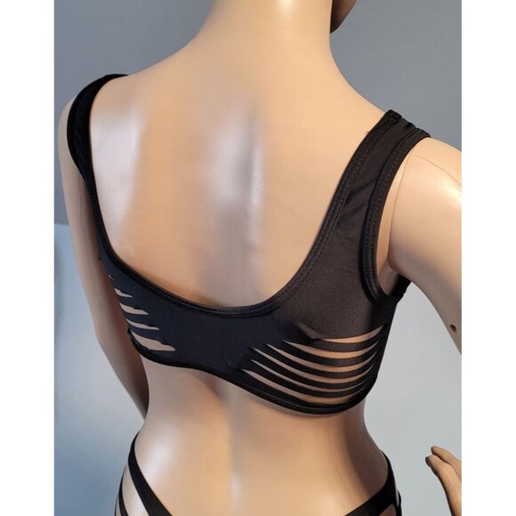 Women' Sexy Black Med Bikini Underwear Set Babydoll Mesh Sleepwear SL-4616-1 - Picture 6 of 7